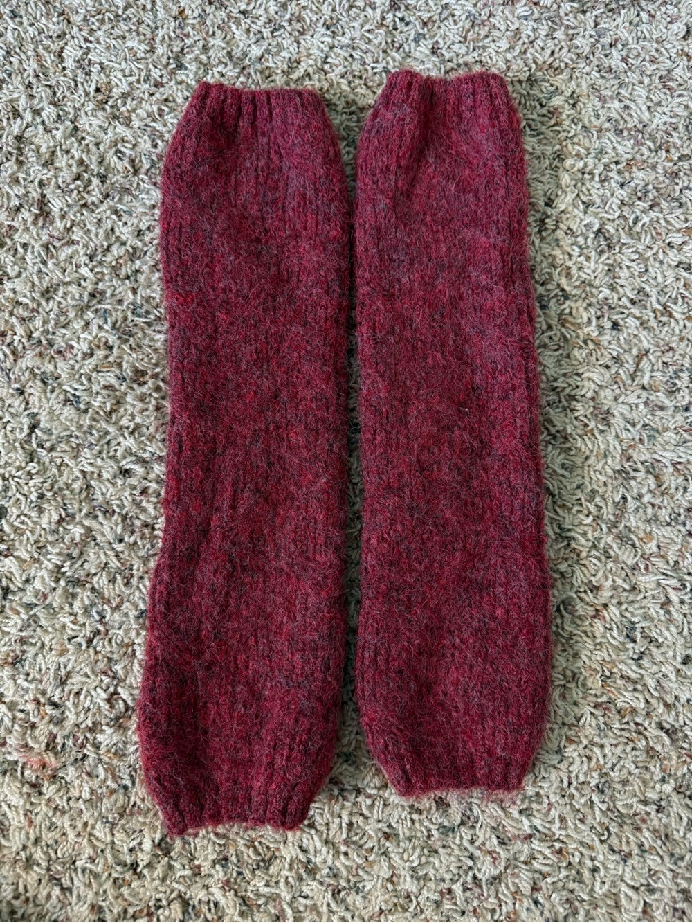 Free People burgundy fuzzy knit leg/arm warmers